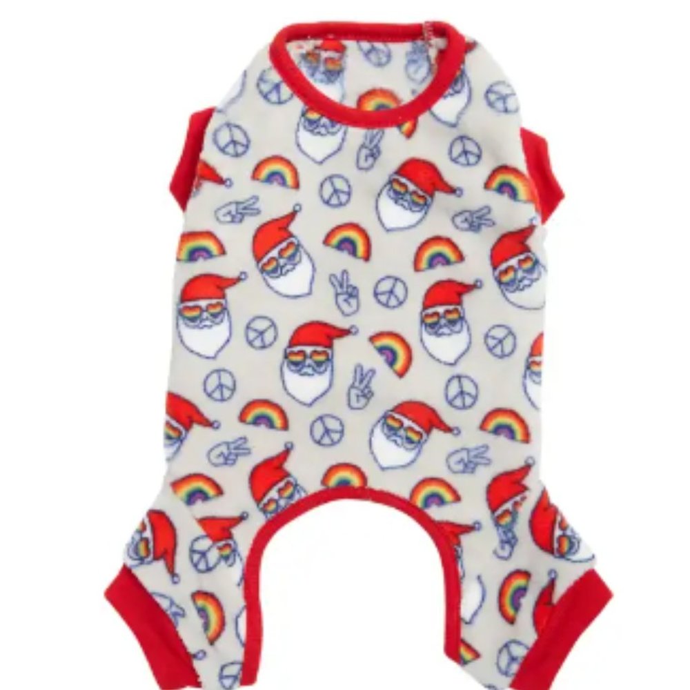NWT HOTEL DOGGY Pride Santa Plush Dog Romper